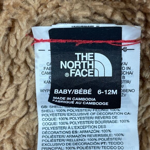 The North Face Reversible Mount Chimbo Jacket Baby 6-12 M Blue Sherpa Full Zip - Picture 10 of 16